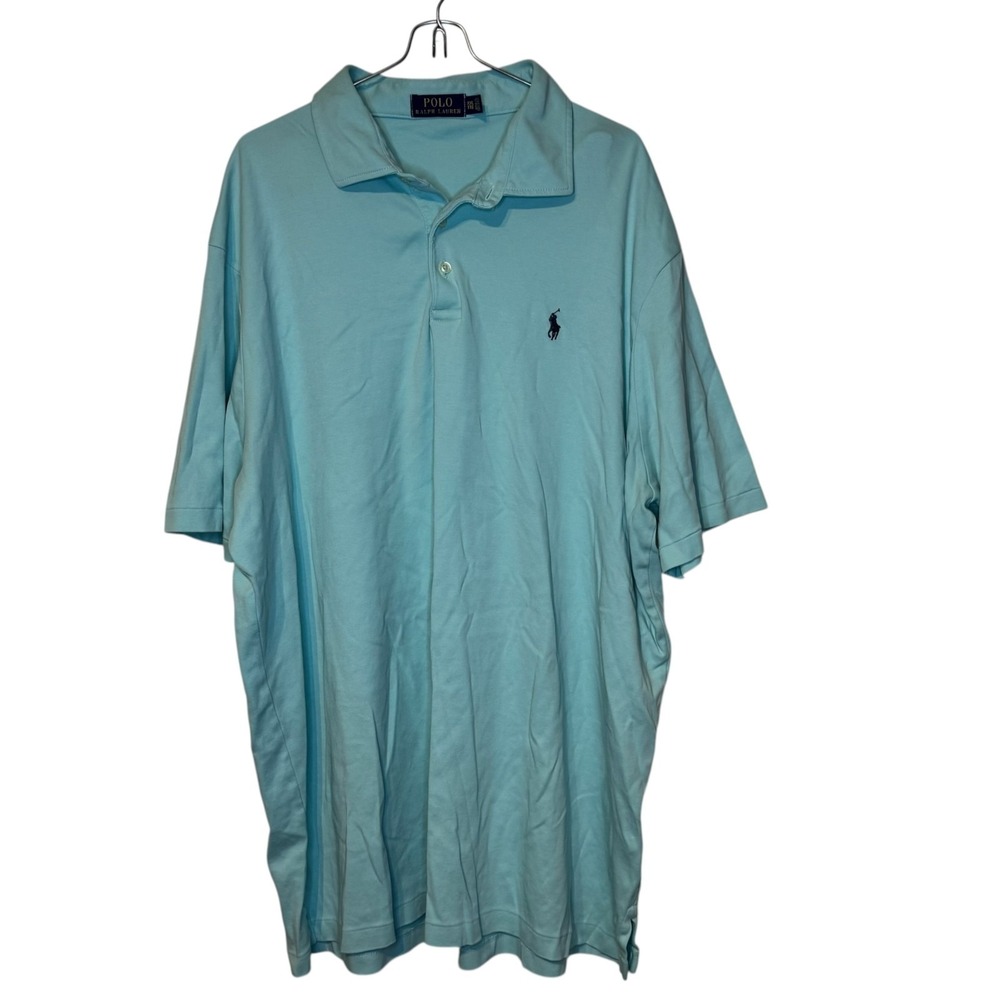 Polo Ralph Lauren Mens Polo Shirt Short Sleeve 100% Cotton Preppy Teal Blue XXL